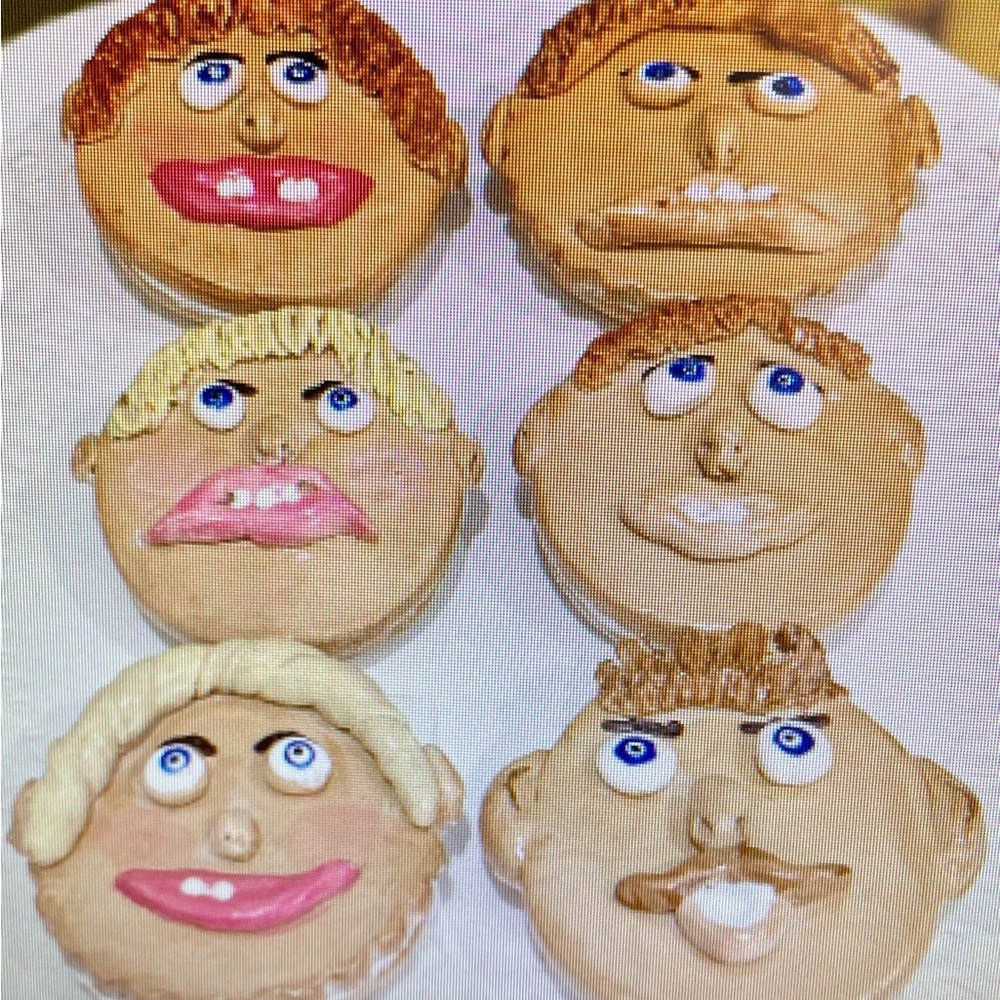 Fake Handcrafted Novelty Funny Face Sandwich Cookies